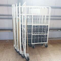 日本製 美品 台車屋 五常 俺のカゴ台車 アイボリー W1100...