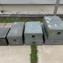 昭和レトロ 古道具  衣装缶 ブリキケース 衣装ケース トタン　...