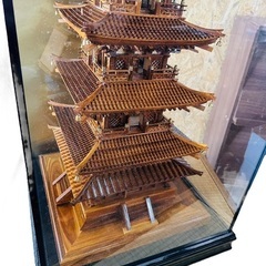 巨大 重塔 法隆寺五重塔 ガラスケース入り K05004の画像