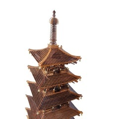 巨大 重塔 法隆寺五重塔 ガラスケース入り K05004の画像