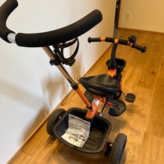 BTM TRIKE 子供用三輪車 押し棒付き・カゴ付きの画像