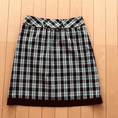 【Reiri dea】チェックひざ丈スカートの画像