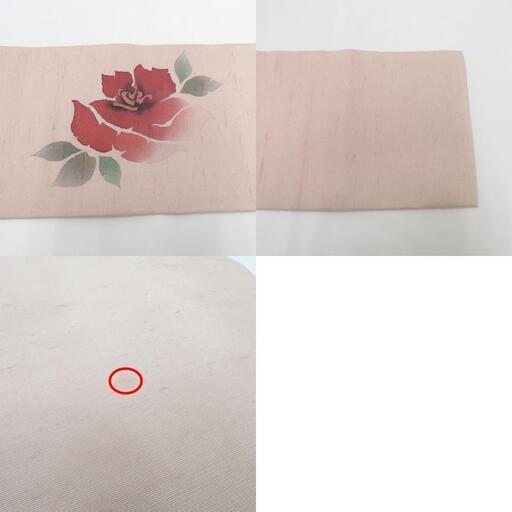 E0410☆着物淡雪☆正絹 目を惹く手描きの薔薇 バラ お太鼓模様 【公式