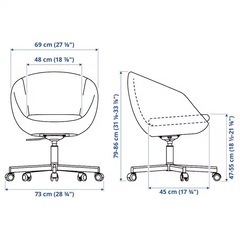 超美品IKEA SKRUVSTA スクルーヴスタ 回転チェア, イーサーネ ホワイトの画像