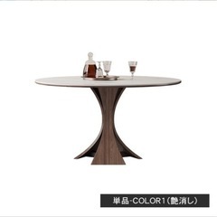 MUTUKI 110cm岩板セラミック天板 丸いテーブル円形大理石柄 