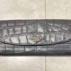 COACH 薄い長財布 グレー