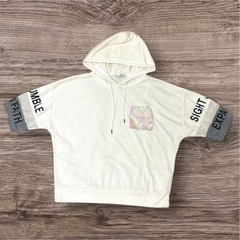 GalYge❤フード付き七分丈パーカー　レディース　トップス　Lサイズ　の画像