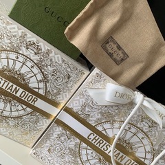 Dior&GUCCI空箱リボン付きショッパー、GUCCI布袋