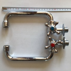 【未使用】横型水栓蛇口 水用(青) & お湯用(赤) セット
