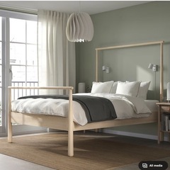 ダブル　ベッド　IKEA GJORA ベッドフレーム　使用期間約2年