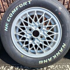 West Germany 西ドイツ製。TOYOTA トヨタ 純正 INTRA イントラ 13インチ×5J＋45 4穴 PCD100 ハブ54mmメッシュタイプホイール4本セット。の画像