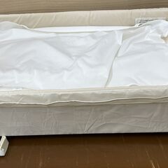 ij2401HI ベビーベッド 計量 コンパクトにたためる 高さ調整 ホワイト マットレス付 サイズ約90×65×95cm ベビー用品の画像