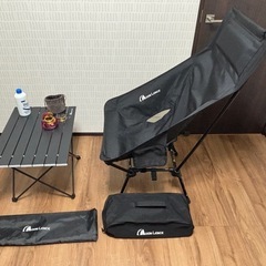 【キャンプギア】ハイバックチェア、ロールテーブル、アルコールスト...