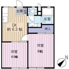 🧡💛フリーレント1ヶ月付き💛🧡敷礼ゼロ🎶南鳩ヶ谷駅徒歩8分✨バス...