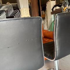 バーカウンター用椅子 2脚セット 黒色 Usedの画像
