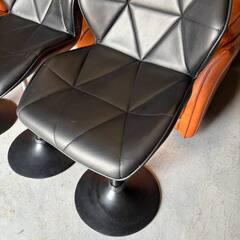 バーカウンター用椅子 3脚セット 黒色 Usedの画像