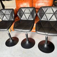 バーカウンター用椅子 3脚セット 黒色 Used