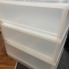 無印良品　浅広収納ボックス3段　プラケース