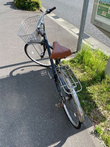 自転車 No.267 シティサイクル 27インチ 紺 LEDオートライト付き 内装3