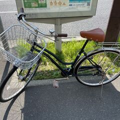 自転車　No.267　シティサイクル　27インチ　紺　LEDオー...