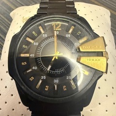DIESEL ディーゼル 時計 DZ-1209 ブラック×ゴールド ベルト付の画像