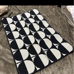 玄関マット 室内 おしゃれ 玄関 50*80cm 侘び寂び風格 クリーム×黒の画像