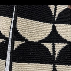 玄関マット 室内 おしゃれ 玄関 50*80cm 侘び寂び風格 クリーム×黒の画像