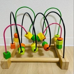 知育　IKEA MULA ビーズコースター木製 木製ビーズワイヤ...