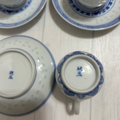 【中古】景徳鎮　コーヒーカップ&ソーサー　3客セットの画像