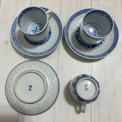 【中古】景徳鎮　コーヒーカップ&ソーサー　3客セットの画像