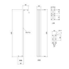 〈新品未使用〉カウンター用アイアン脚 / ストライプ型の画像