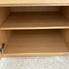★ジモティ割あり★TJ11592 フナモコ レンジ台 ライトブラウン H97.5×D44.5×W60.5 クリーニング済みの画像