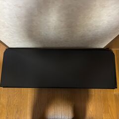 薄型スチール棚セット BR50 2段可変式 ブラック W120cm 店舗什器 ディスプレイラック プライスレール対応 業務用陳列棚 スチール製粉体塗装 中古品 大量在庫ありの画像