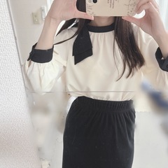 ブラウス 長袖 リボン フェミニン🐰🎀ིྀの画像