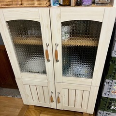 【無料・お譲りします】ミニ食器棚 ナチュラルカラー カフェ風