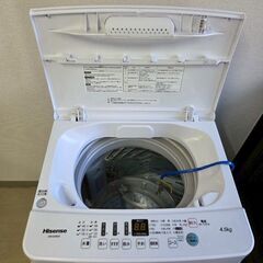 【配送料込！！】Hisense HW-E4503 全自動洗濯機（4.5kg）2021年製の画像