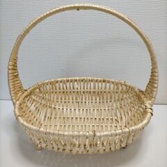 天然素材バスケット カゴ 籠 持ち手付き 2個セット　250514-5Tの画像