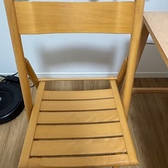 チェア(折りたたみ可能)　無印　パイン材　※机は含まれません！の画像