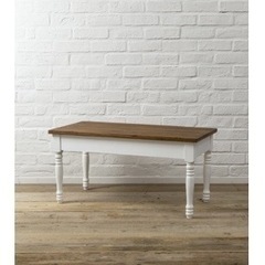 【取引中】木目×ホワイトローテーブルの画像