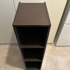 本棚　3段　ブラウン