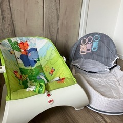 出産準備、ベビーセット【バウンサー、持ち運びベッド】