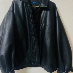 NAUTICA ブラックレザージャケットの画像
