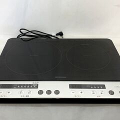 IRIS OHYAMA アイリスオーヤマ IHクッキングヒーター IHK-W12S-B 19年製 2口コンロ 調理器具 カラー: ブラック