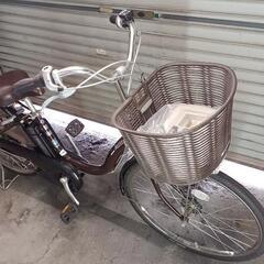 電動自転車中古　BRIDGESTONE　Assista 　内装3段変速　ハンドルロック常備　転倒防止両立スタンド　チャイルドシート取り付け可能　バッテリー充電器動作確認済み　取り扱い説明書付き　タイヤ26インチ　カラーブラウン　試乗可能の画像