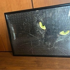 黒猫　　ジグソーパズル　額縁あり