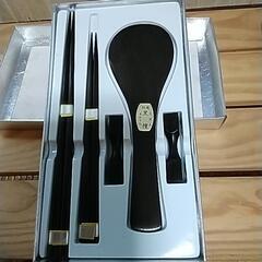 黒檀のしゃもじと箸ｾｯﾄ
