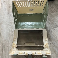 新品未使用！ペットキャリー 折りたたみ キャリーケース 猫用 小型犬 グレー　大容量　シンプル　丸洗い可　折り畳み　コンパクト　36L うさぎの画像