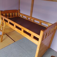 子供用シングル木製ロフトベッド BRWの画像