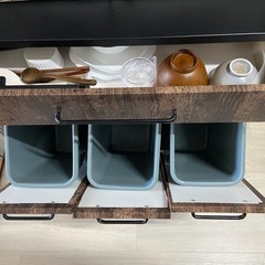 キッチン カウンター ペール  分別 ゴミ箱 棚 収納 食器棚 ...