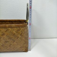竹細工、天然素材・籘・ラタン、手つき籠・小物入れ・収納かご・持ち手付、バスケット・かご、インテリア・伝統工芸品・３点セット 250514-7Tの画像